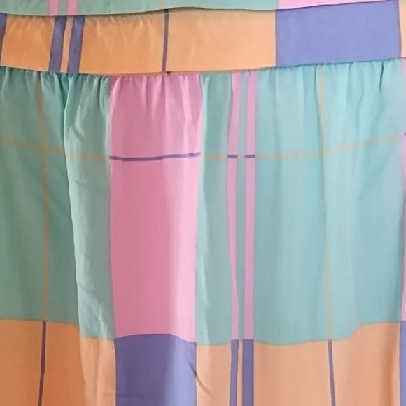 THML Pastel Plaid Sleeveless Blouse in Teal, Pink & Sherbert - Picture 2 of 6